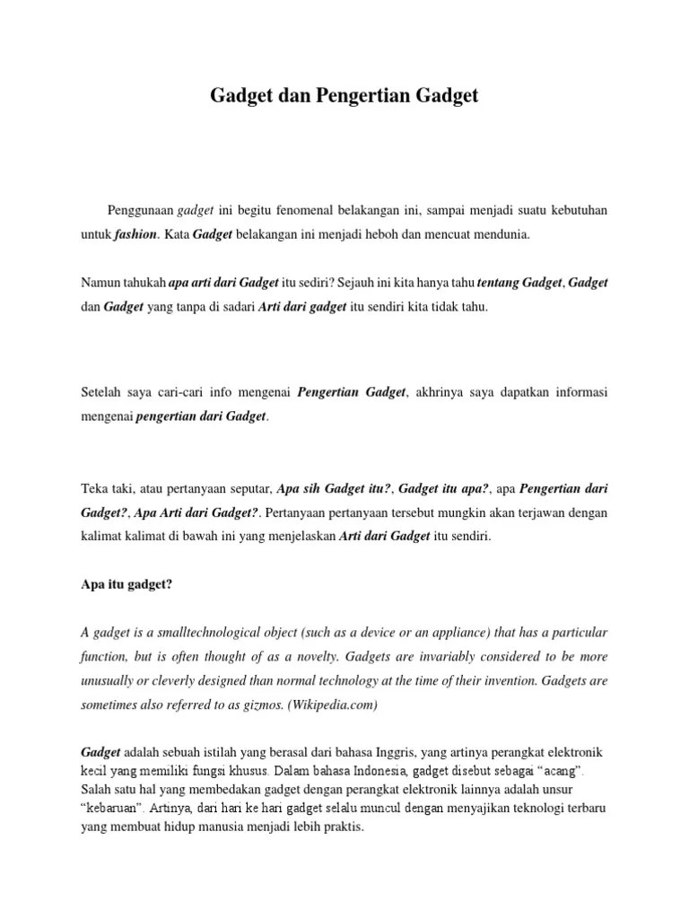 Gadget Artinya Apa