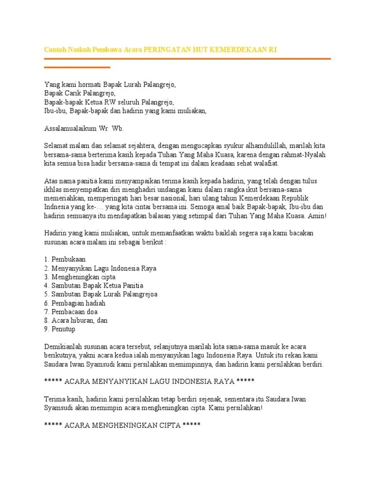 Contoh Pembawa Acara Lomba Pidato - tukaffe.com