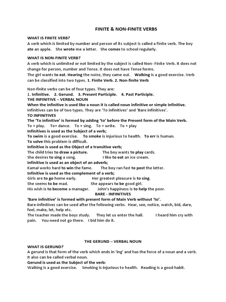 finite and non finite pdf verb semantics