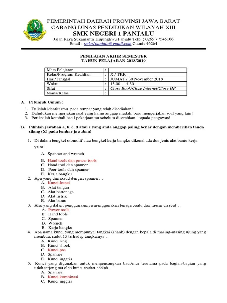 X tkr a / 2. Mata Pelajaran Pdto Kelas X Pdf