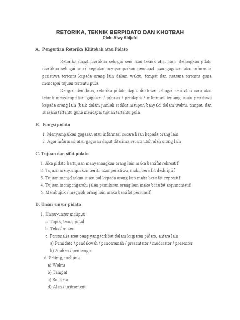 Unsur Pidato Yang Bertujuan Untuk Membuka Pidato Adalah – Sekali