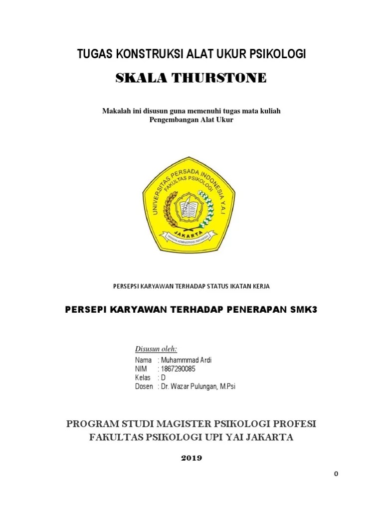 Thurstone - Persepi Karyawan Terhadap Penerapan Smk3 | PDF