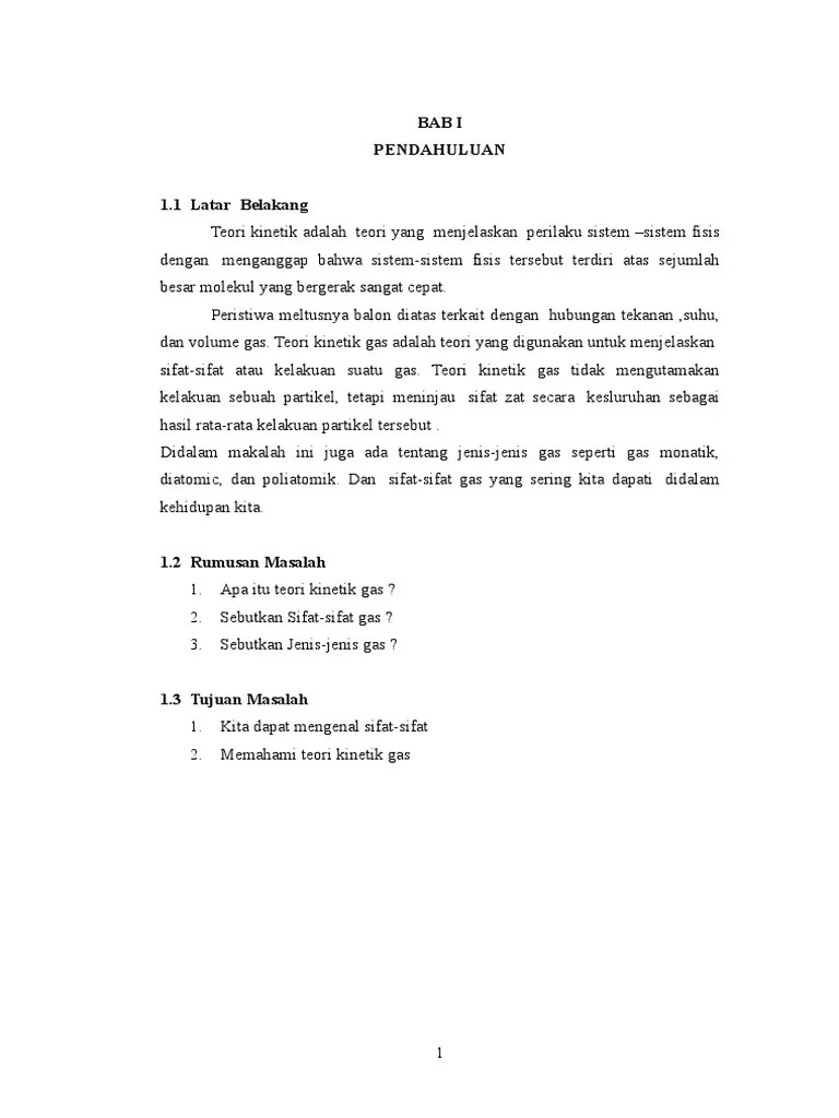 Makalah Teori Kinetik Gas | PDF