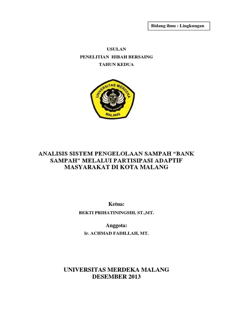 Menyarankan dan membuatkan contoh pembuatan laporan keuangan yang. Bank Sampah Pdf