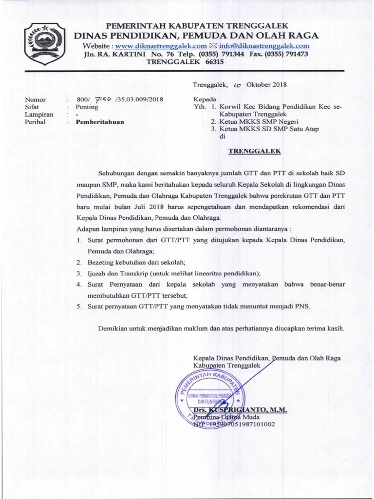 Mata pelajaran prakarya bertujuan untuk mengembangkan pengetahuan, keterampilan dan sikap percaya diri siswa melalui produk yang dihasilkan sendiri dengan memanfaatkan potensi sumber daya alam yang ada di lingkungan sekitar. Kop Surat Dinas Pendidikan Trenggalek - Contoh Kop Surat