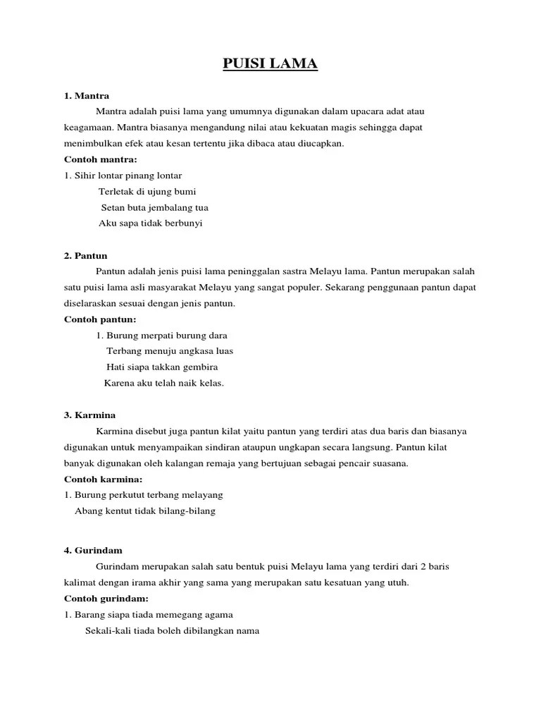 Puisi Lama | PDF