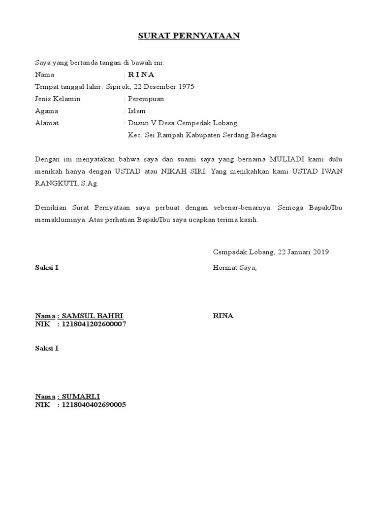 The modifmobilz.com team also provides the picture in top … Surat Pernyataan Nikah Siri Pdf