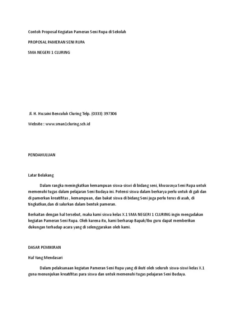 Contoh Proposal Kegiatan Pameran Seni Budaya - Berbagi Contoh Proposal