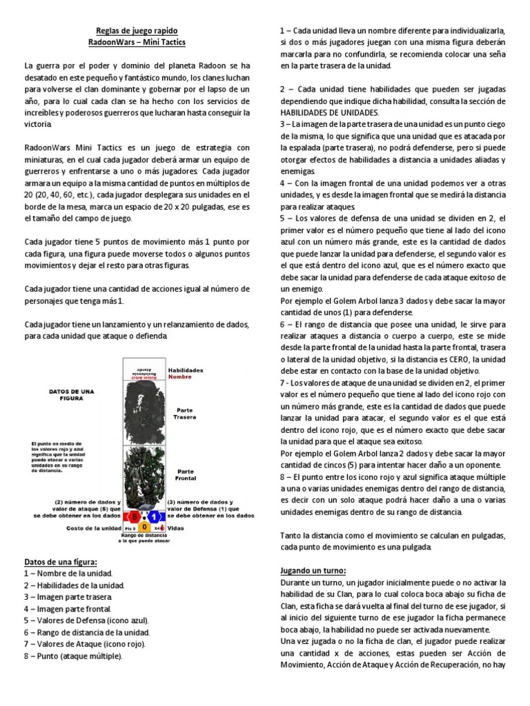 Las piezas se mueven una casilla por cada turno, el movimiento en diagonal no está permitido. Reglas De Juego Radoonwars Mt Ocio Deportes