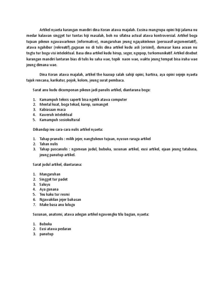 Tujuanana, pikeun ngajembarkeun pangaweruh hiji jalma, kumpulan . Artikel Pdf