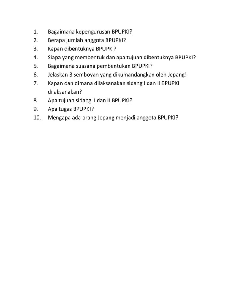 Bagaimana Kepengurusan BPUPKI | PDF