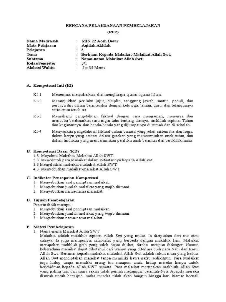 3.1 Nama-Nama Malaikat Allah Swt. | PDF