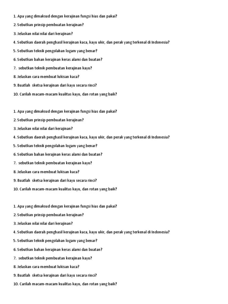 Sebutkan Contoh Kerajinan Khas Indonesia Beserta Daerah Penghasilnya //  Kumpulan Contoh Terbaru