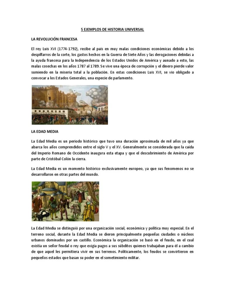 Zea a la hegemonía de occidente y sus . 5 Ejemplos De Historia Universal De Mexico Y Locales Pdf Edades Medias Feudalismo