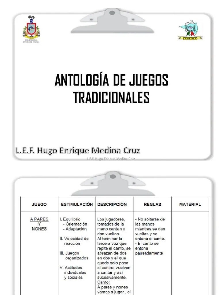 Juegos tradicionales (la soga, carrera de sacos, sancos, trompo, la pañoleta, el pon, bolos, pintura con tiza en el suelo). Antologia De Juegos Tradicionales Pdf