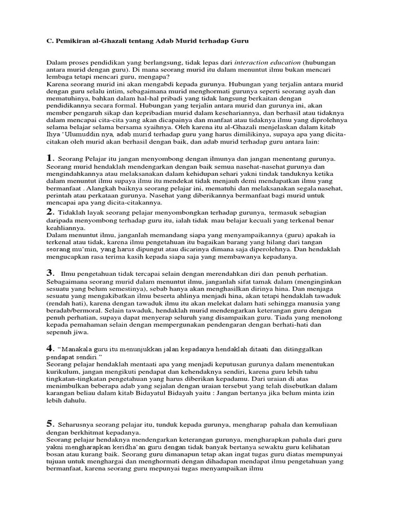 BAB II. Adab Murid Terhadap Guru. | PDF