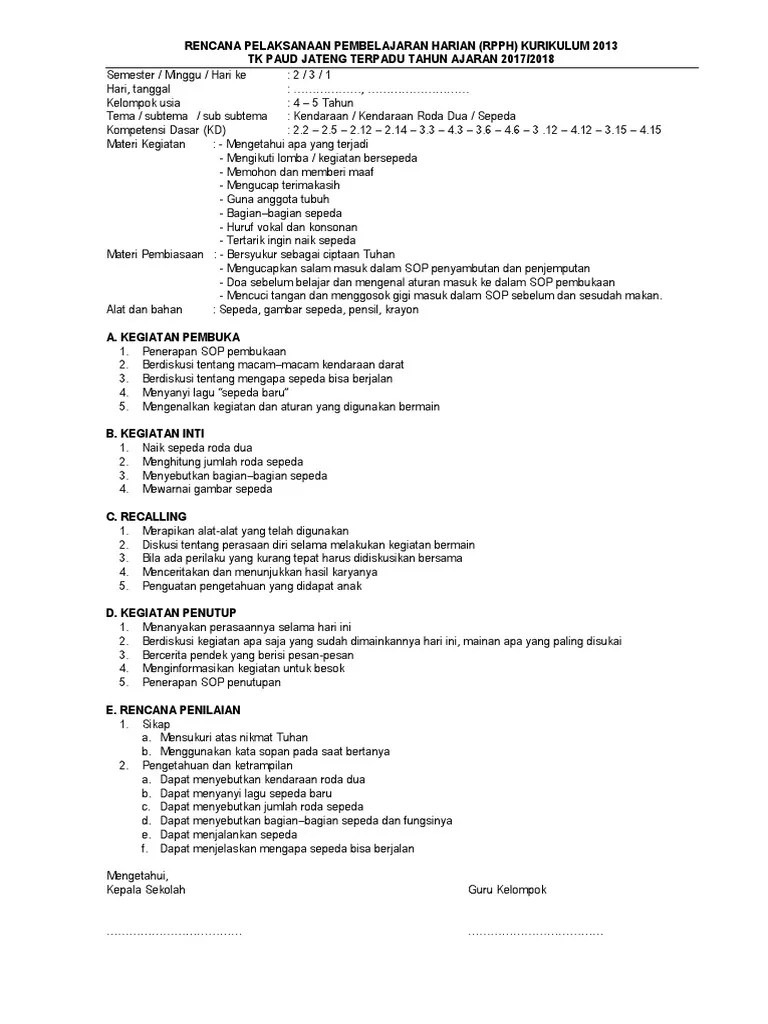 Contoh soal anak tk b matematika memang dimodifikai dengan serangkaian gambar . Rpph Tk A Smt2 Minggu 03 Kendaraan Darat Pdf