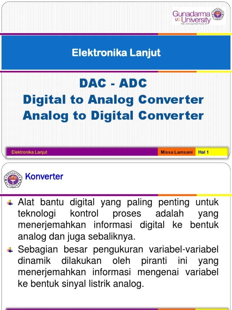DAC - ADC Digital To Analog Converter Analog To Digital Converter