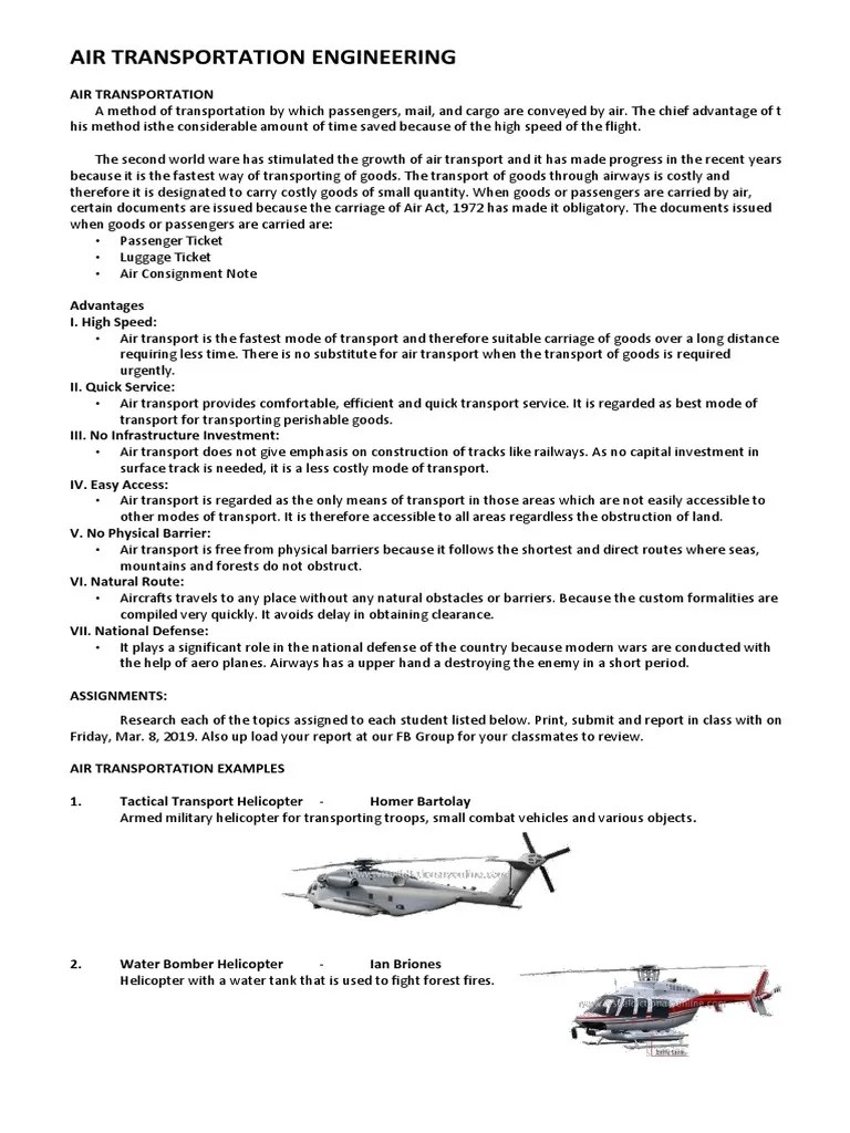 2 Air Transportation Engineering and Assignment 1 | PDF | Mode Of Transport  | Transport