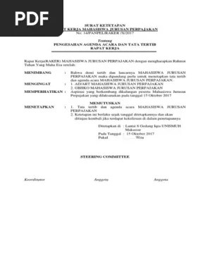 Bahwa untuk kelancaran pelaksanaan kegiatan kerja osis sma negeri 2. Konsideran Raker Pdf