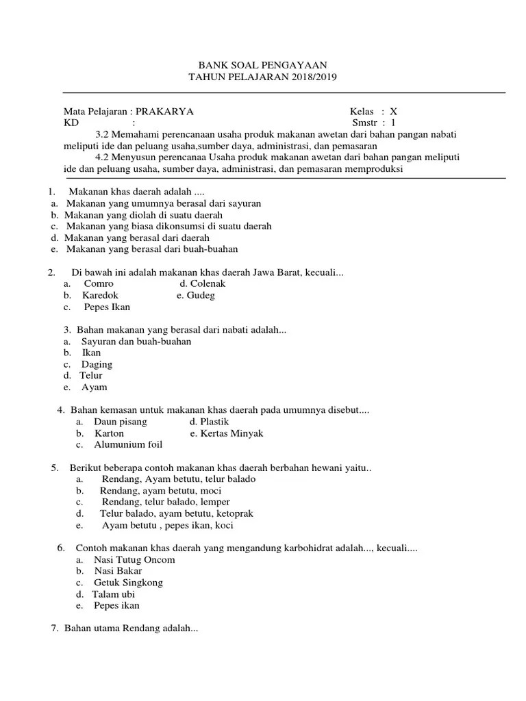 Bank Soal Pengayaan | PDF