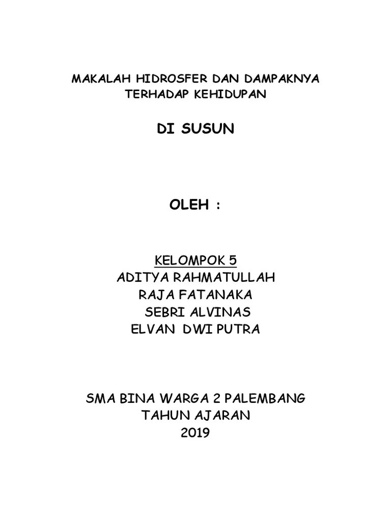 Makalah Hidrosfer Geografi