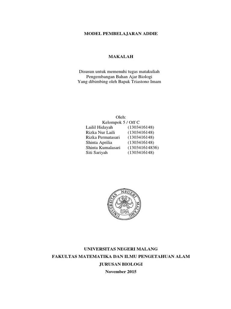 Pengembangan media digital storytelling dalam pembelajaran biologi sma berbasis project based learning: Makalah Model Pembelajaran Addie Fix Pdf