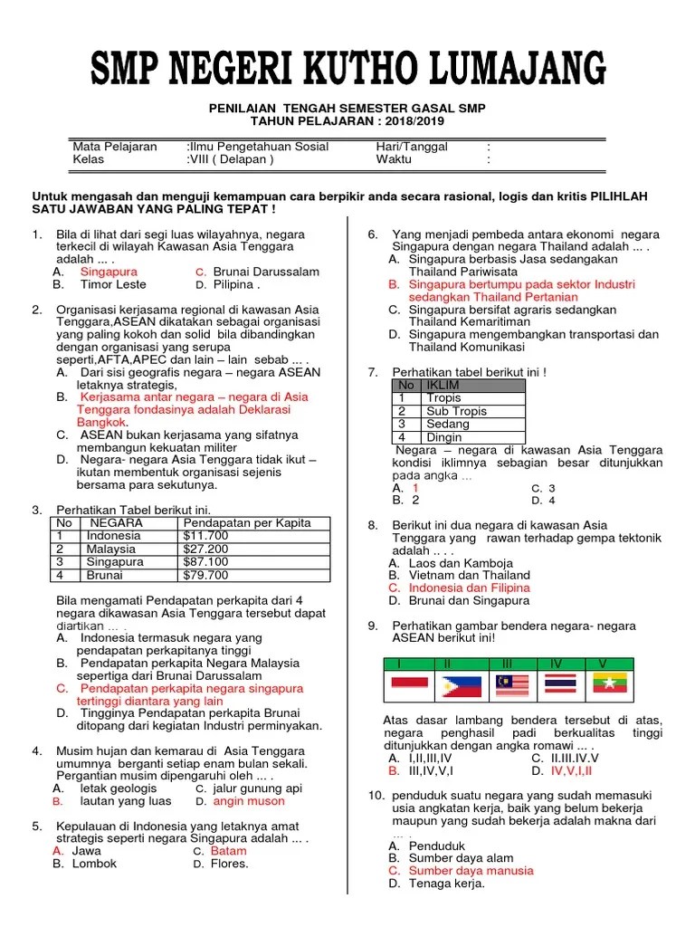 Soal Uts Kelas 8 Delapan | PDF