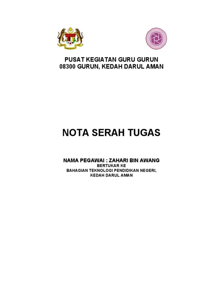Perbedaan dari surat tugas ini dan surat dinas adalah surat tugas hanya untuk satu jenis selain itu, surat tugas ini juga membantu atau mempermudah bagi para pejabat atau petugas dalam. Contoh Nota Serah Tugas