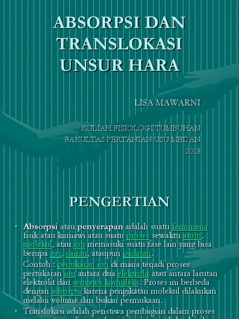 Absorbsi Dan Translokasi Tep | PDF