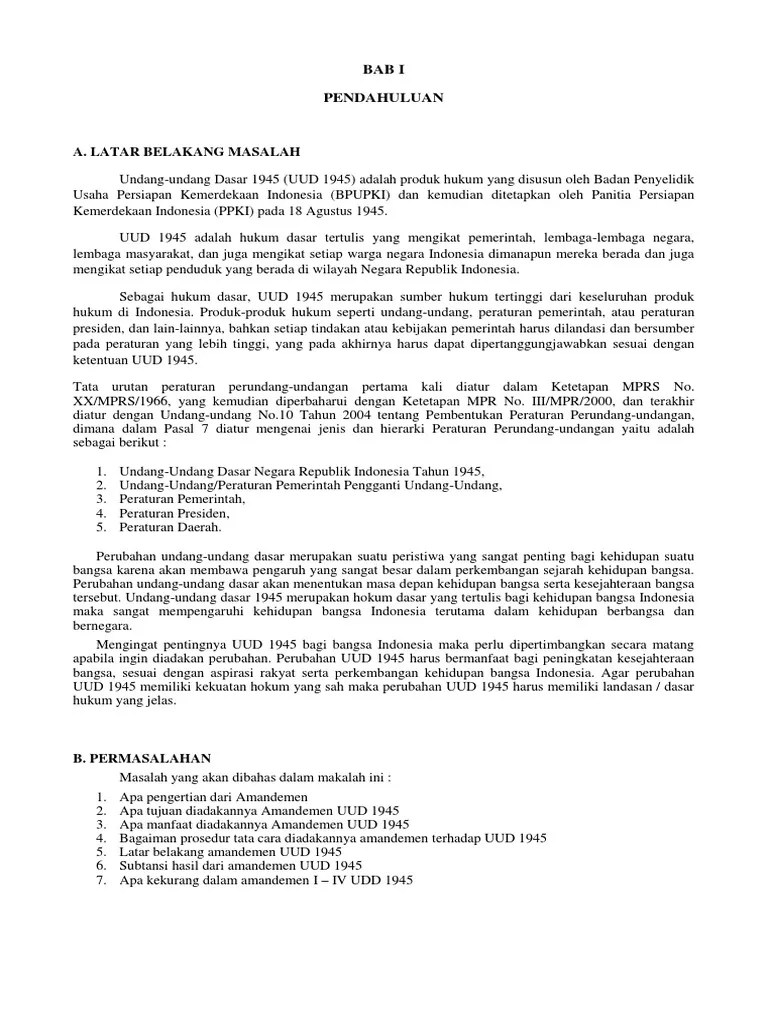 Makalah UUD 1945 | PDF