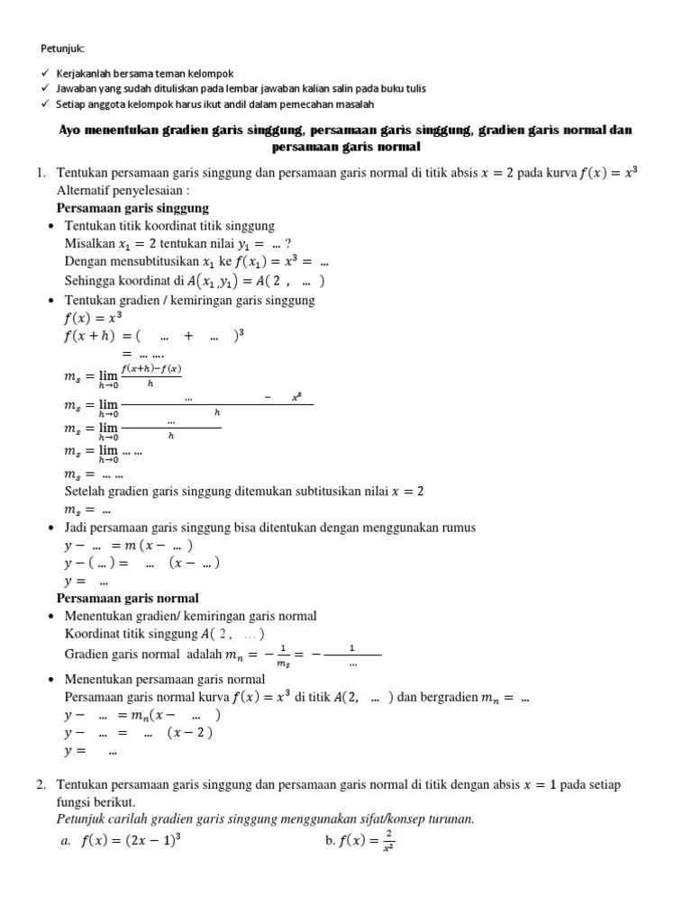 Ayo Menentukan Gradien Garis Singgung | PDF