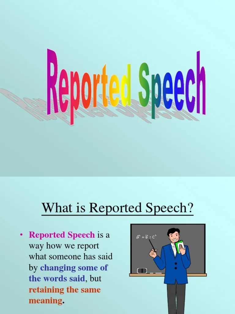 Aldo says. i am not your perfect man, am i? · 4. Reported Speech Pdf Verb Grammar