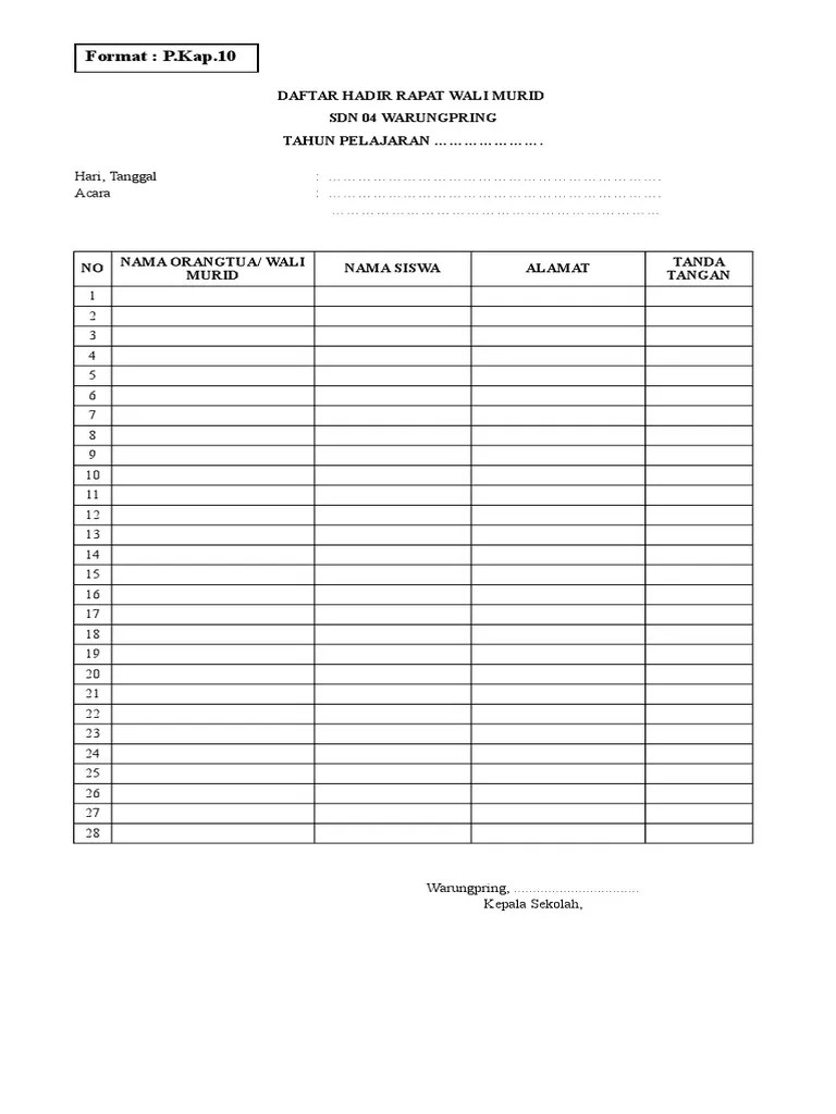 daftar hadir rapat wali murid daftar hadir wali murid 19 11 07 doc) daftar hadir rapat orangtua | muhamad ruslan academia.edu doc) daftar hadir rapat wali murid sdit al kiram kelas no nama &amp;mldr; Daftar Hadir Wali Murid Sdn 2019 Pdf