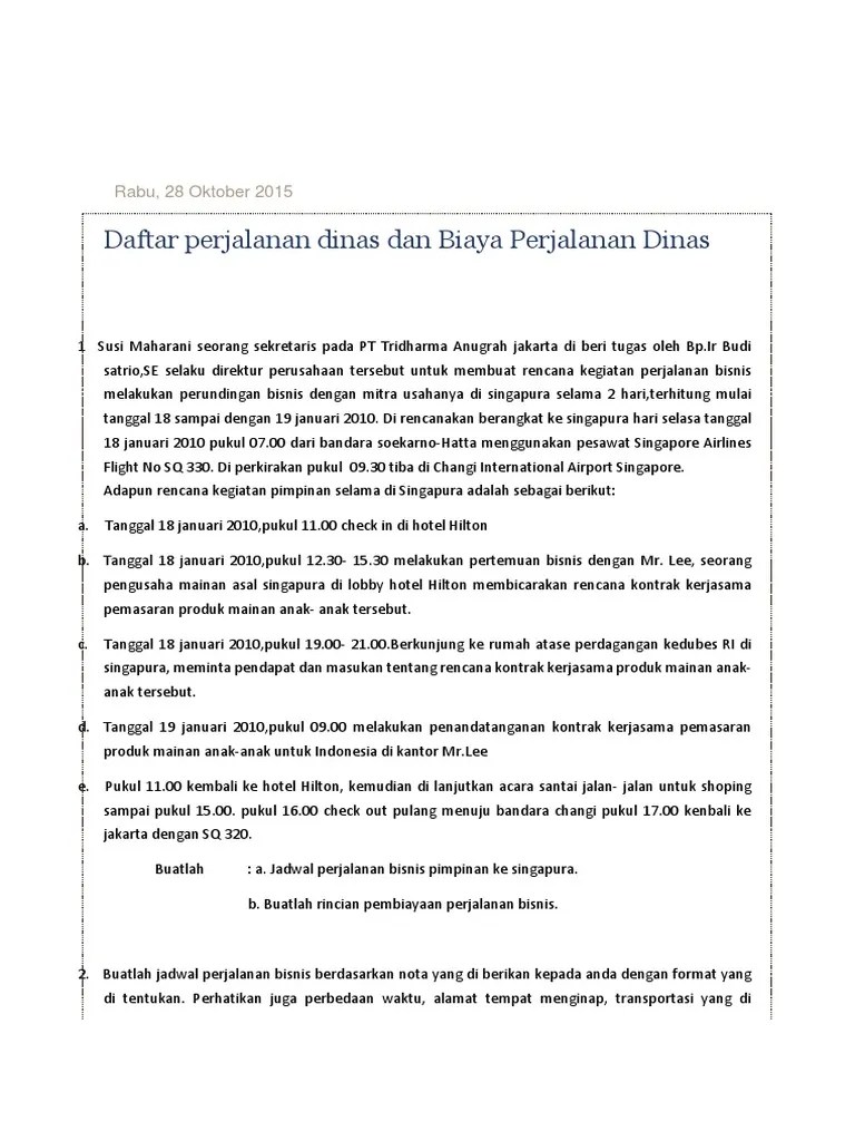 Perjalanan Dinasss. | PDF