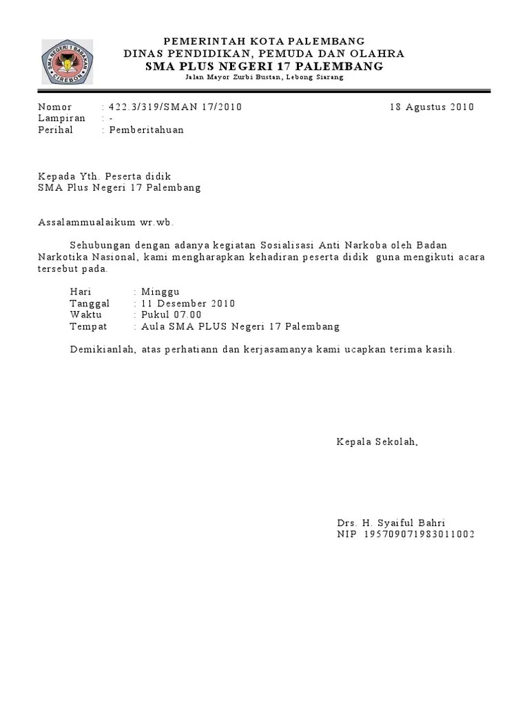 Contoh surat dinas pemerintah kabupaten dan universitas. Contoh Surat Dinas