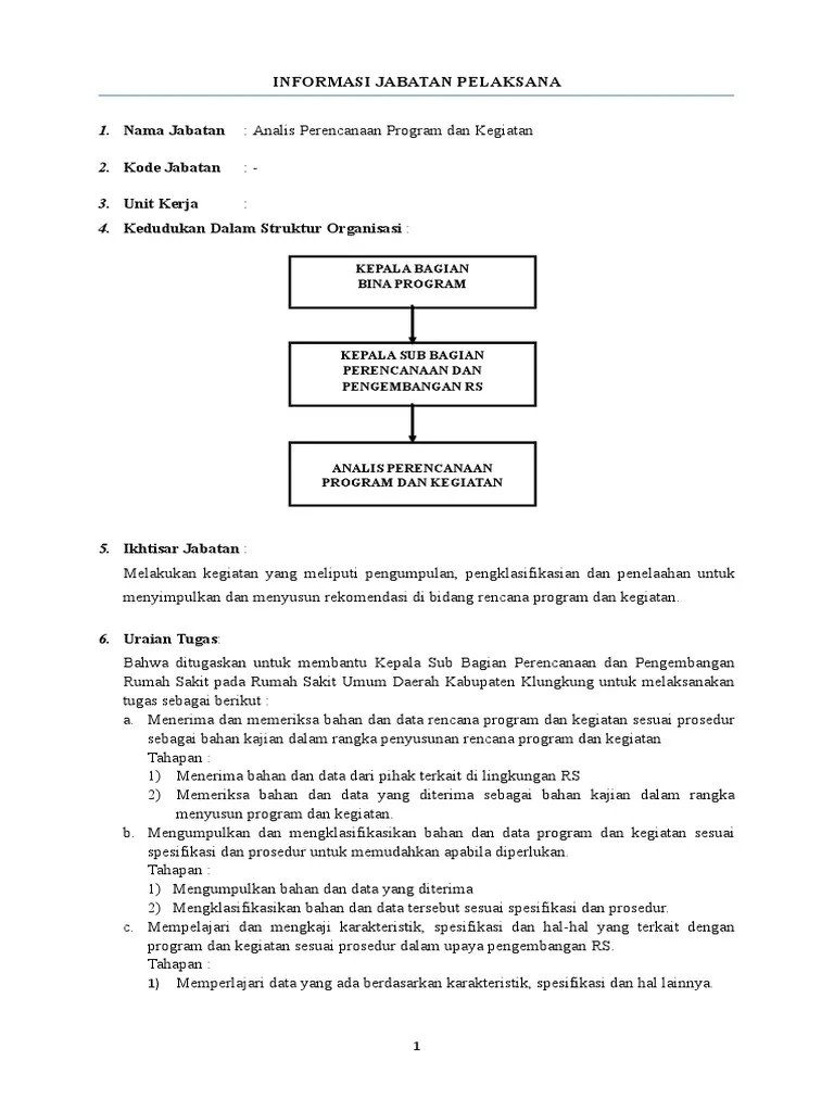(f) pengolah data sistem informasi pelaksanaan anggaran. Analis Perencanaan Program Dan Kegiatan Pdf
