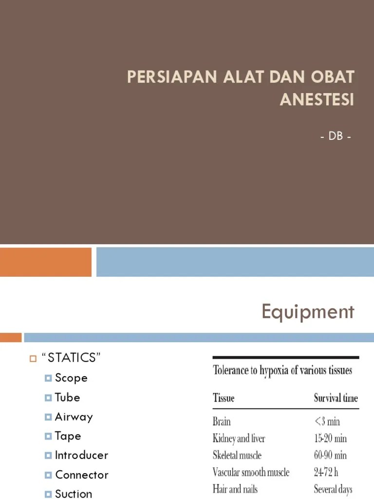 Persiapan Alat Dan Obat Anestesi DR DB | PDF