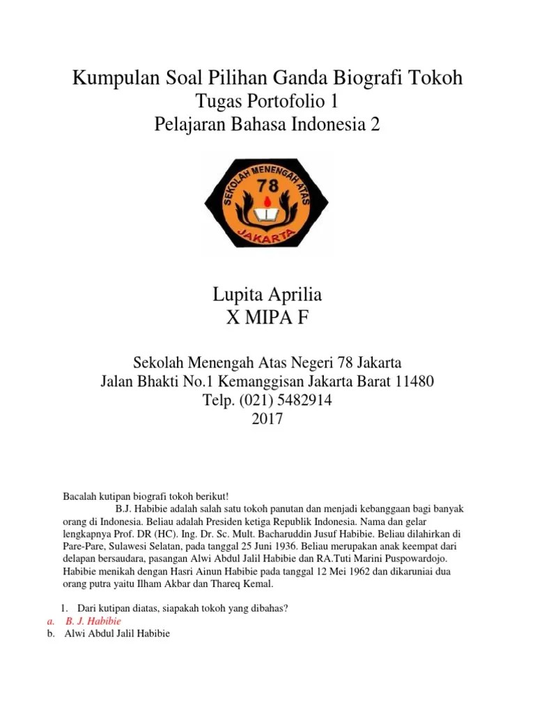 Contoh Soal Teks Biografi Kelas 10 – Dengan