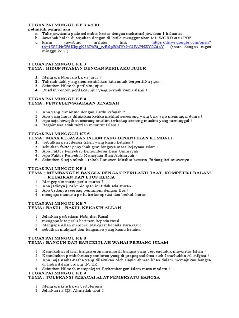 Tugas Pai Minggu Ke 3 - 10 | PDF