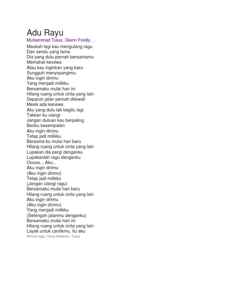 Lirik Adu Rayu | PDF
