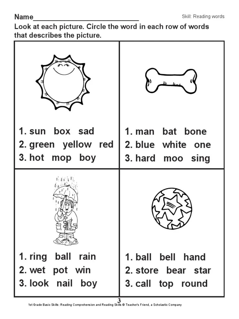 scholastic 1st grade skills reading comprehension 4pdf