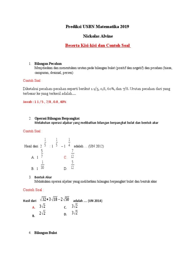 Un matematika smp 2015 from www. 13 Contoh Soal Un Bilangan Berpangkat Dan Bentuk Akar Kumpulan Contoh Soal