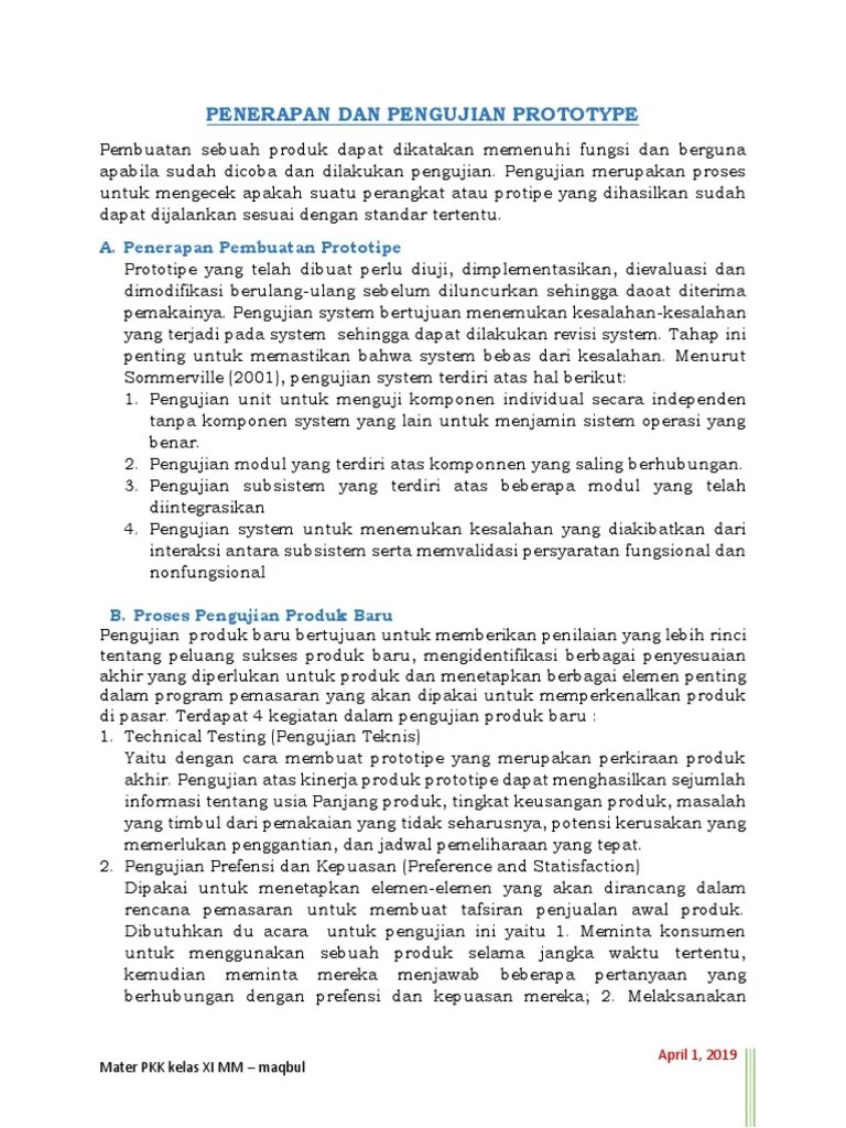 Materi 8 PPK. Penerapan Dan Pengujian Prototype | PDF