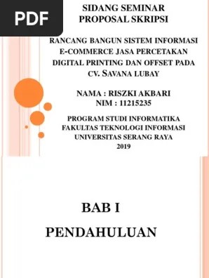 Informasi diperlukan memberikan atau merespon pada waktu dari program dan. Sidang Seminar Proposal Skripsi Pdf