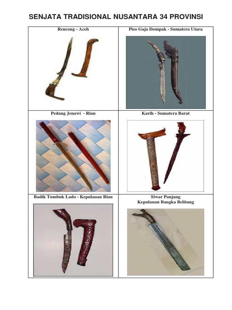 Senjata Tradisional 34 Provinsi | PDF