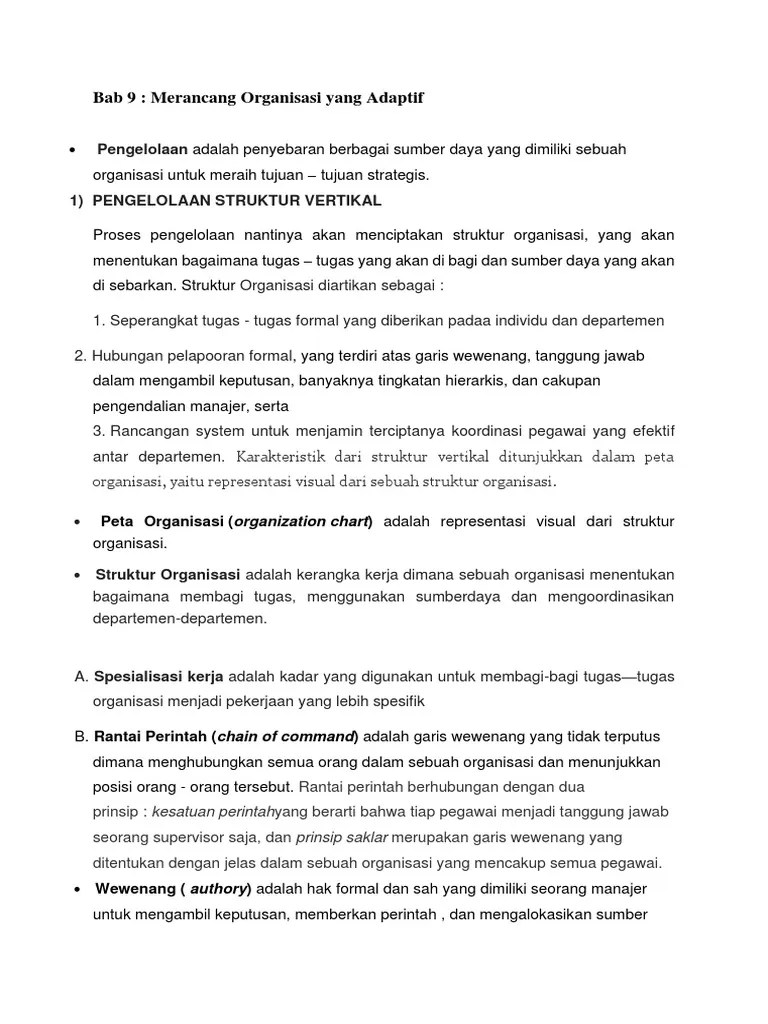 Bab 9 MERANCANG ORGANISASI YANG ADAPTIF | PDF