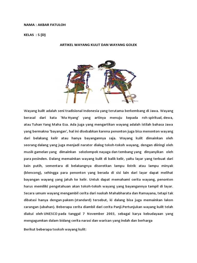 Merupakan kumpulan cerita wayang ala dalang jawa yang terdiri atas 20 cerita terpopuler di jawa. Wayang Golek Dan Wayang Kulit Pdf