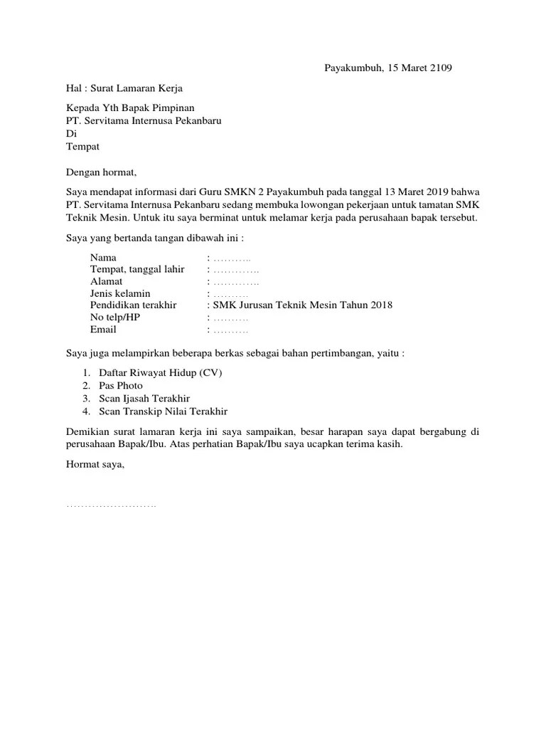 Oleh karena itu saya membuat surat lamaran pekerjaan sebagai staff administrasi . Contoh Surat Lamaran Kerja Pdf