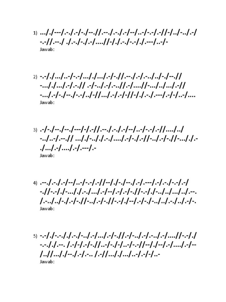 Contoh soal sandi morse pramuka blog pelajar. Soal Sandi Morse